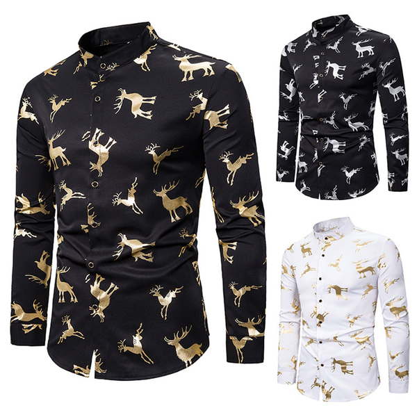 

2019 new christmas 3d print tree shirt men autumn long sleeve shirt winter printed mens funny, White;black