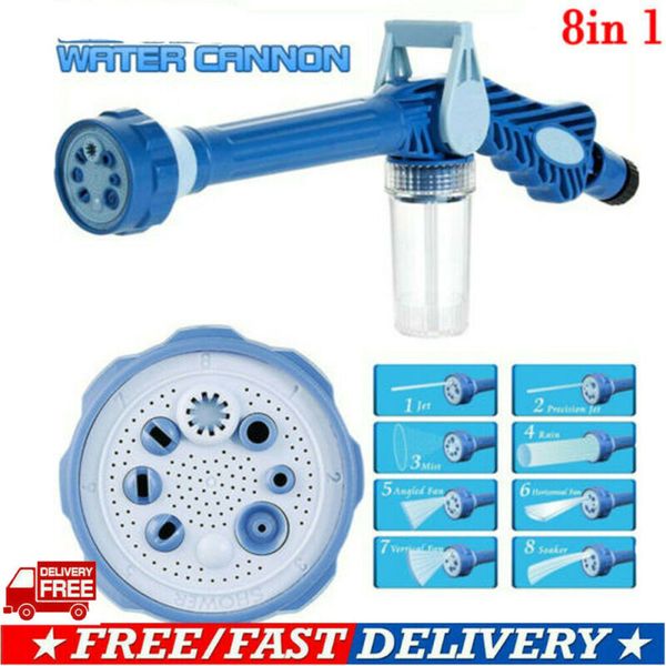 

multi-function sprinkler 8 in 1 garden hose nozzle water soap dispenser pump spray gun car washer cleaning
