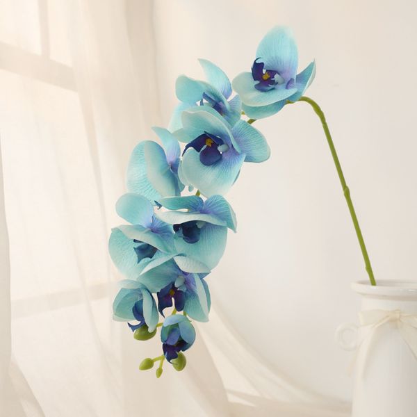 

5 шт. / лот 9 голов 88 см большая бабочка орхидея искусственный цветок домашнего декора свадебные украшения дисплей поддельные орхидеи шелко
