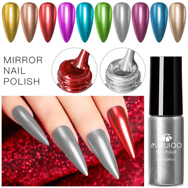 

msruioo 8ml mirror effect metallic nail polish purple rose gold silver chrome nail art varnish for nails manicure lacquer