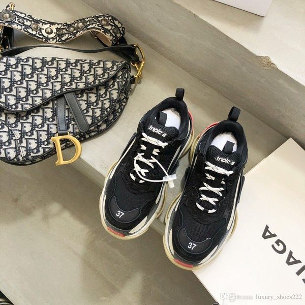 

2020 new brand-name shoes triple s clear sole sneakers vacuum increase outsole brand design advanced craftsmanship