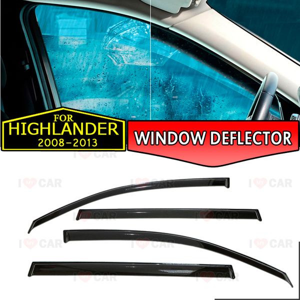 

window deflectors for toyota highlander 2008-2013 car window deflector wind guard vent sun rain visor cover car styling