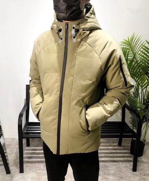 

мужская зимняя куртка сплошной цвет повседневная мода спортивный бренд с капюшоном пуховик верхняя одежда теплая одежда сгущает doudoune hom, Black