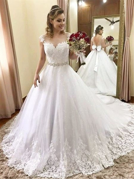 

princess ball gown wedding dresses white backless boho wedding dress with bow romantic plunging back winter wedding dress turkey 2019 cheap