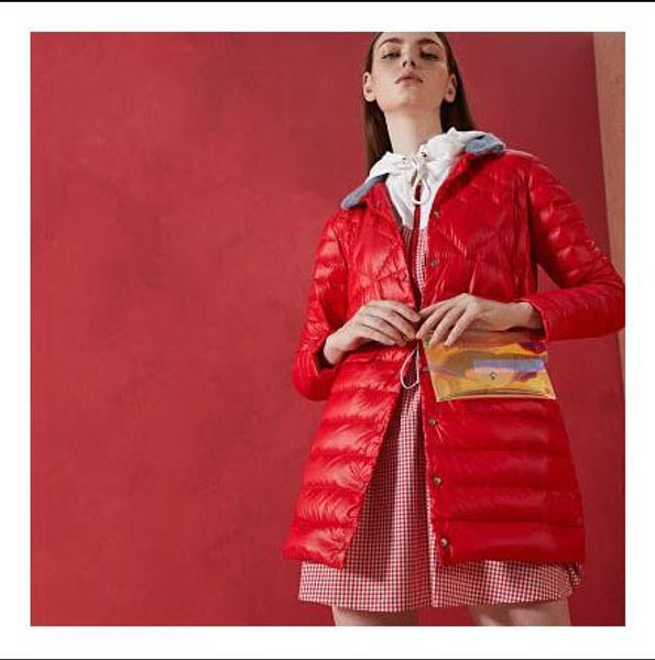 

womens designer long down coat casual solid color coat active women designer clothes winter windproof 2019 new fashion clothes, Black