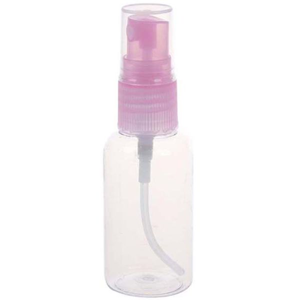 

10pcs 30ml mini plastic transparent small empty spray bottle for make up and skin care refillable ran color for travel use ne