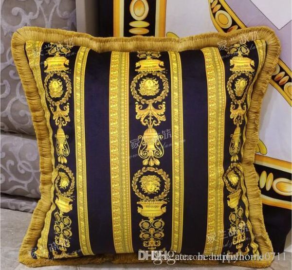 

designer signage creative printing tassel decoration pillowcase cushion cover 50*50cm and comfortable fabric 2019