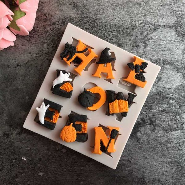 

diy halloween series liquid silicone mould liquid mould diy halloween alphabet fondant mold chocolate cake decorating mold