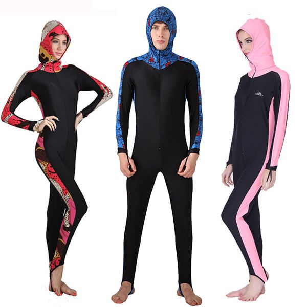 

sbart upf 50+ lycra один кусок сыпь охранник с капюшоном гидрокостюма анти уф длинным рукавом купальники прибой костюм мужчины женщины вс pr, White;black