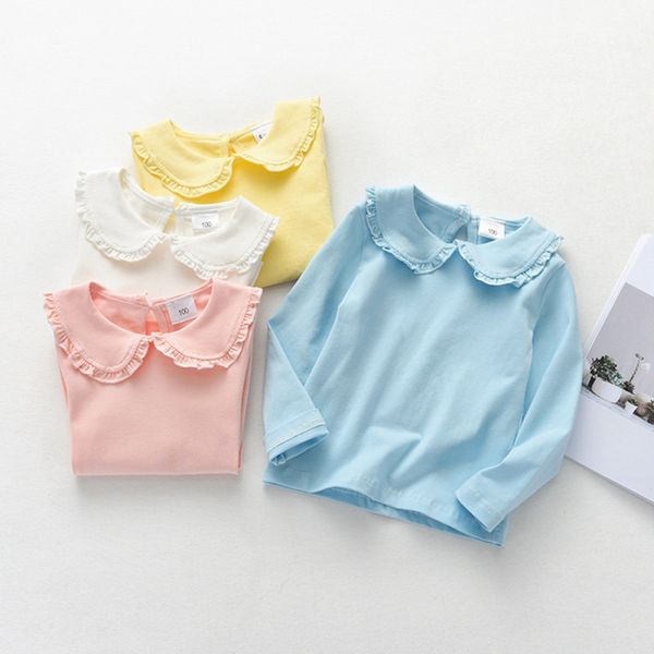 

new kids t shirt baby girls princess clothes outfit infant newborn girls clothes cotton long sleeve t shirt blouse, Blue