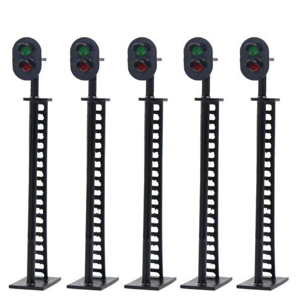

5pcs model railway block signals green/red ho or oo scale 8cm 12v led new jtd01 model traffic signal led lights ho scale