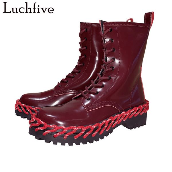 

lace up heel ankle boots round toe shoes woman low heels short boots women wine british style ladies shoes, Black