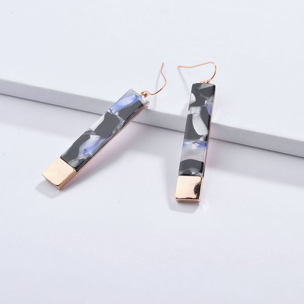 

Bohemian Gold plated Geometry Rectangle Leopard Resin Acrylic Board Statement Earrings for Women