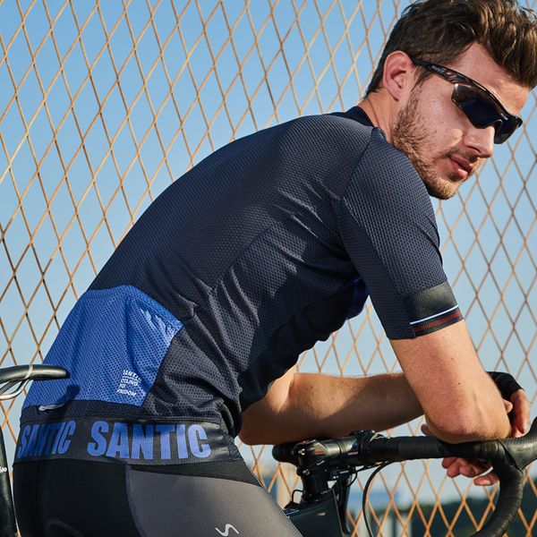 

santic cycling jerseys mtb t-shirts men mesh cycling clothing bike shirts breathable asian k9m2091 m-3xl, Black;red
