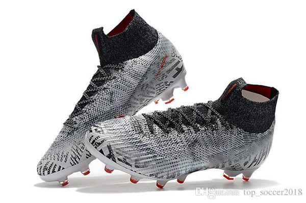 

grey red 100% original soccer cleats mercurial superfly vi 360 elite neymar ag soccer shoes fast ship wholesale football boots