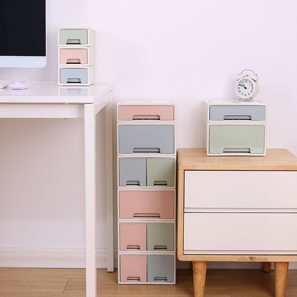 

japanese-style plastic drawer cabinets deskdebris storage box office student stationery stationery storage box 1pc