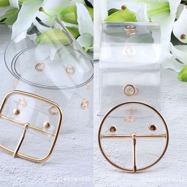 

transparent plastic waist seal women's coat dress belt dress coat versatile skirt belt belt, Black;brown