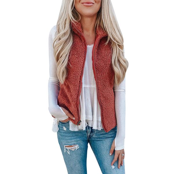 

women jackets pockets zip vest coat knitted vest cardigan sleeveless coat ty66, Black;white