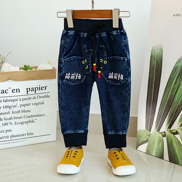 

boy's jeans girl's casual 2020 season casual panty jeans children's pants western all-match children's pants, Blue