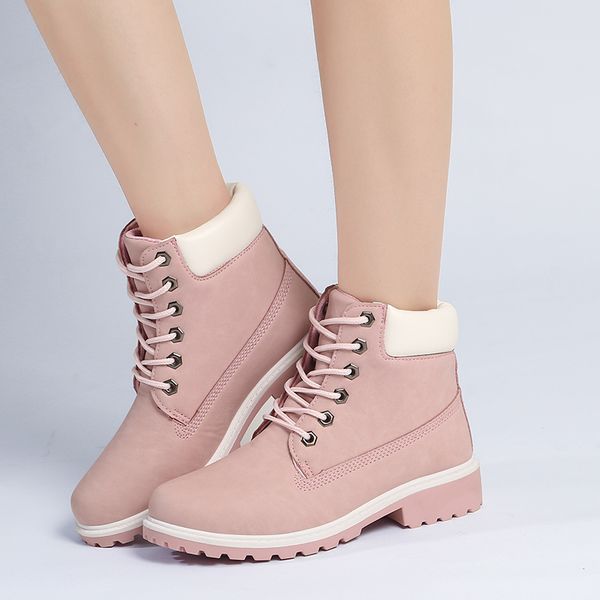 

2019 spring autumn winter boots women red fashion boots ankle plush warm women winter shoes waterproof snow boots988, Black