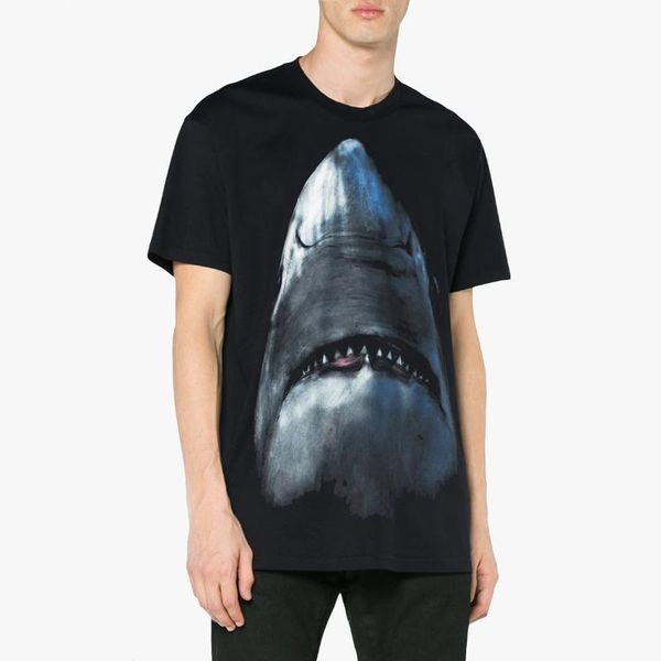 

19ss giv французская футболка акула печати мода мужчины женщины пара с коротким рукавом top quality summer street hip hop tee hfymtx403, White;black