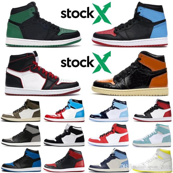 

2020 travis scott 1 1s jumpman stock x men women basketball shoes pine green unc to chicago athletics outdoor mens trainers sports sneakers