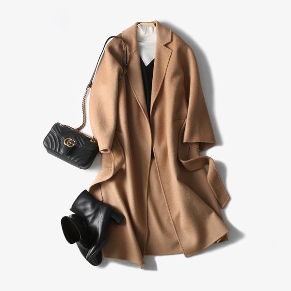 

2019 winter new arrival office lady coat overcoat woolen women hmr19358nov3, Black