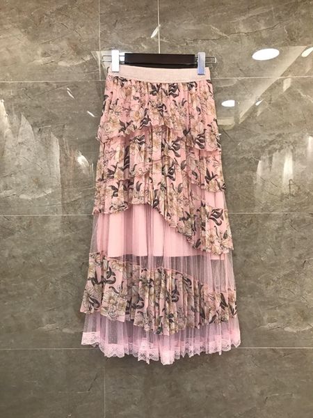 

summer 2019 new woman's lotus leaf mid-length half-length skirt 604, Black
