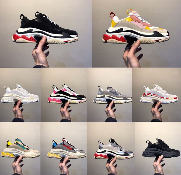 

2019 fashion paris casual shoes 17fw triple-s dad for men's women beige black ceahp sports designer triple s shoes size 36-45 g001