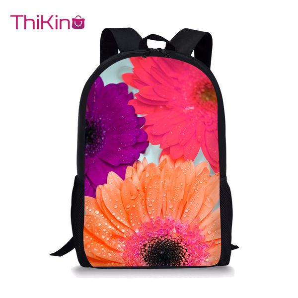 

thikin colorful flower schoolbag for teenagers young girls fashion travel backpack women practical and colorful business bag