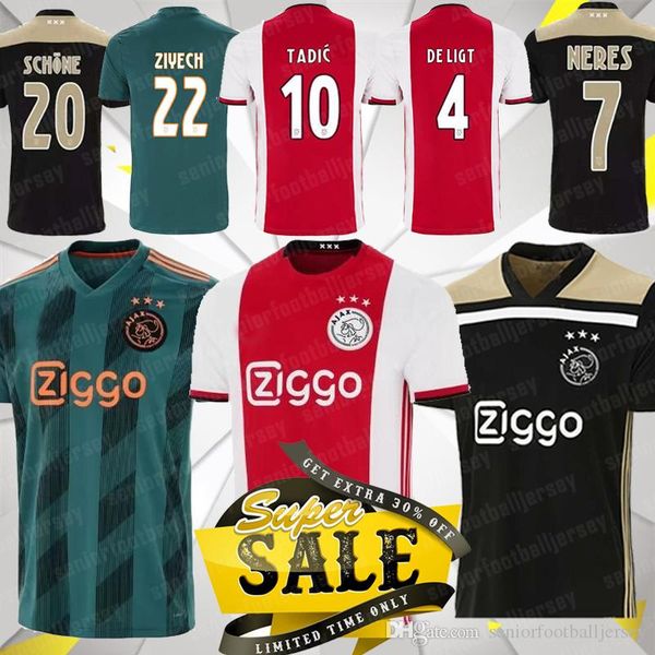 

Ajax Soccer Jerseys 10 TADIC Jersey 21 DE JONG 4 DE LIGT 20 SCHONE 25 DOLBERG 2019 Home Red Football shirt