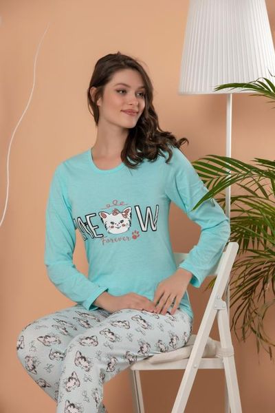 

strawberry women green printed long sleeve pajamas suit, Black;brown