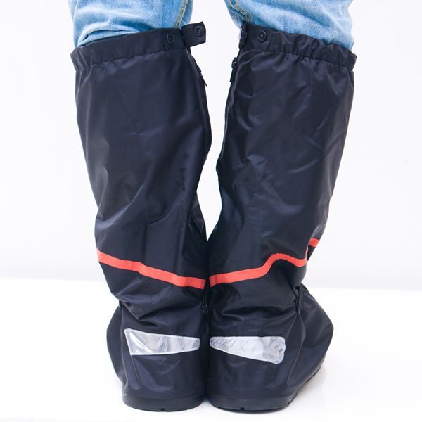 

outdoor sport non-slip scootor boots overshoes sport black motorcycle waterproof reflective rain shoes covers 033001