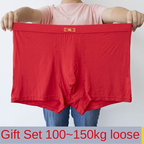 

size baby year size men's red boxer underwear 200 jin fat big big underwear middle-aged and elderly underpants underpants father, Black;white