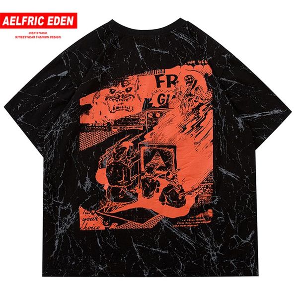 

эльфрик eden hip hop tie dye семья печати тенниска men 2020 harajuku с коротким рукавом мода streetwear мужской casual cotton топы тис, White;black