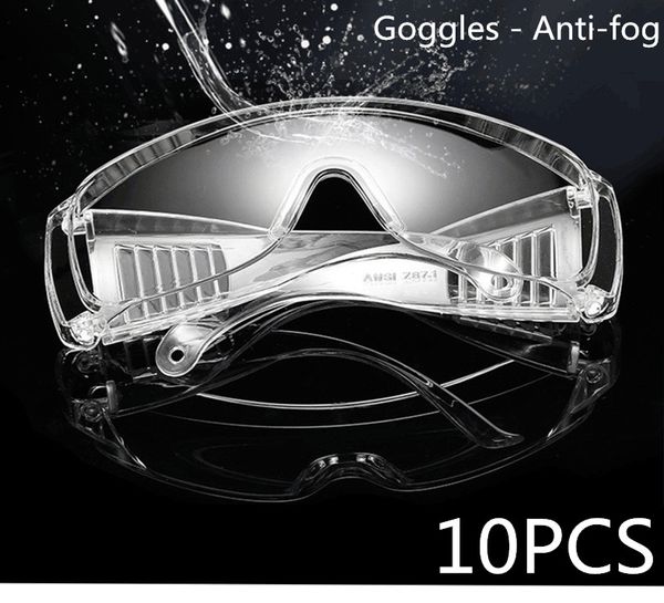 

10шт защитные очки для глаз дышащие защитные очки шоры анти туман защитные очки бытовые защитные инструменты продукты, Blue;white