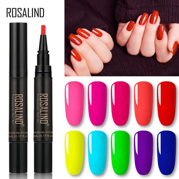 

rosalind 5ml neon nail gel shiny bright for nail art design led/uv lamp keep shine up to 30 days 30 seconds in led lamp #zc, Red;pink
