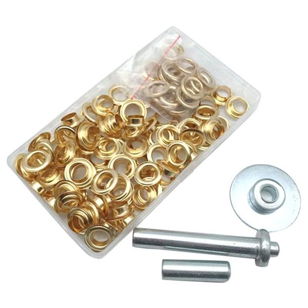 

103pcs home grommets diy tarp tarpaulin awning durable tent installation tool spared brass eyelets set repair canopy flag