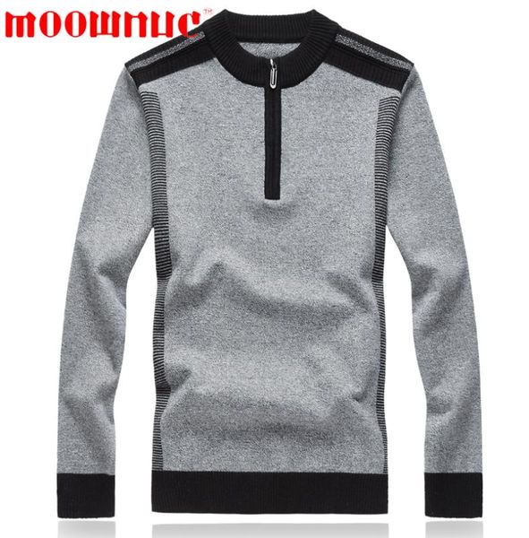 

sweater casual mens fashion sweater long sleeve solid color lapel large size zipper business classic slim autumn brand moownuc, White;black