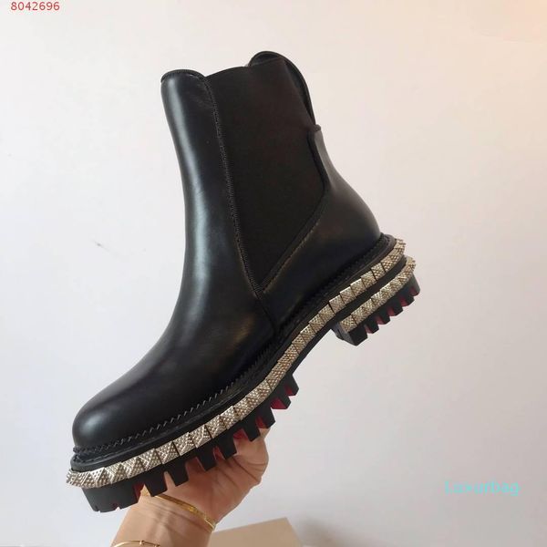 

fashion designer by the river women ankle boot with attitude fashion pyramidial spikes girls boot with studded party shoes winter, Black