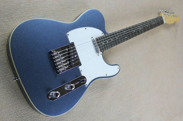 Metal mavi akçaağaç yaprağı tarak perdeliği TL elektro gitar der ahşap gövde Malmteen Çin imza gitar yapılan