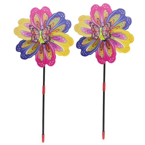 

2pcs outdoor windmill colorful children's windmill to decorate your home garden