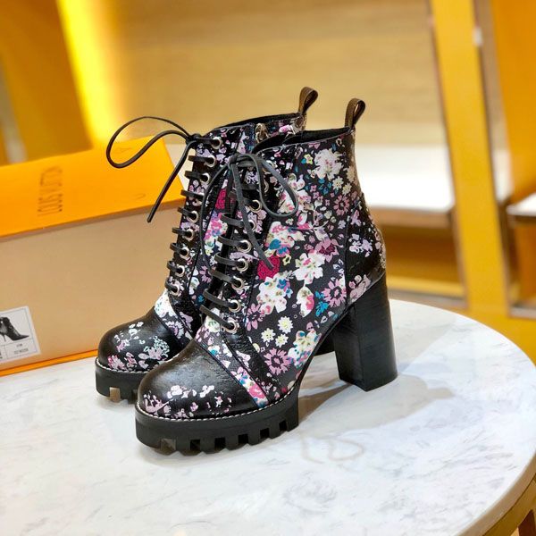 

high-heeled martin boots winter thick with women's shoes fashion luxury desert boots leather luxury high-heeled boots large 35-42 101, Black