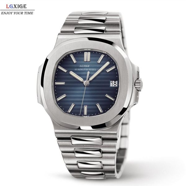 

lgxige watch mens brand luxury full steel military wrist watch men 30m waterproof business luminous quartz clock 2019 t200620, Slivery;brown