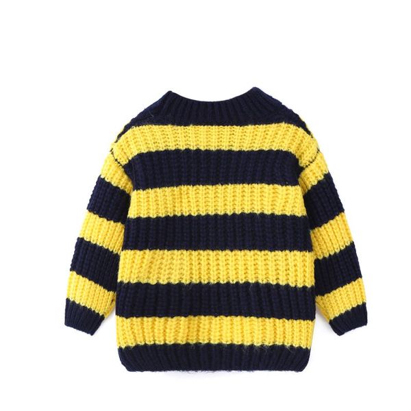 

cotton new sweater long sleeved girls fashion striped round neck knit bottoming shirt spring and autumn, Blue