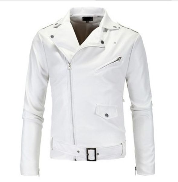 

slim men's jacket british fashion pu leather, Black