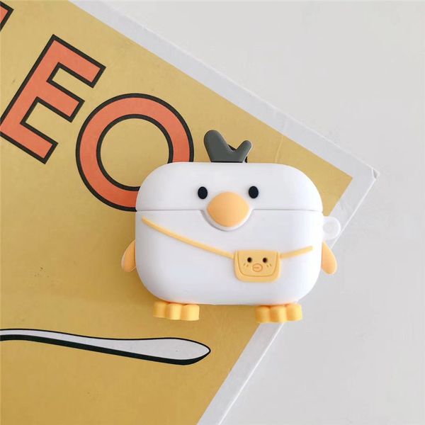 

lovely cartoon cute duck silicone pvc bluetooth wireless headset cover for apple airpods 1 2 pro charging case