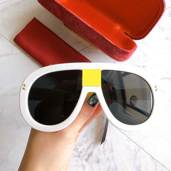 

популярные продажи дизайнерские солнцезащитные очки для женщин овальная пластина полный кадр работы высокое качество 0678 мода леди щедрый с, White;black