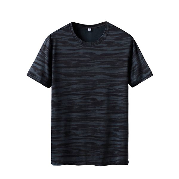 

chamsgend fitness running t-shirt men short-sleeved summer elastic quick-drying tshirt breathable casual plus size t-shirt, Black;blue