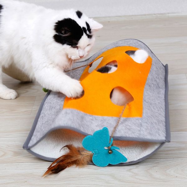 

cat dog bed four colors sleeping bag warm kitten scratch hide blanket cushion mat shape cute suitable for cat